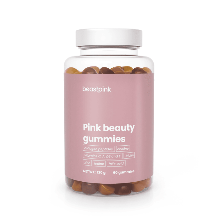 Pink Beauty Gummies- Beastpink -60 Caps, Starfruit Papaya Cherry