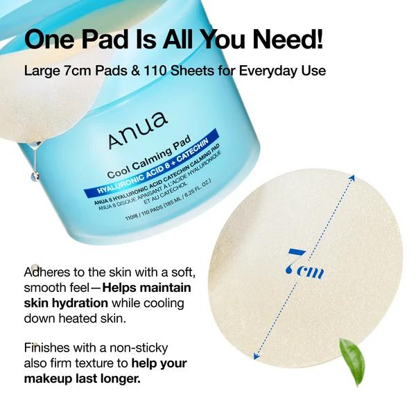 Anua 8 Hyaluronic Acid Catechin Calming Pad 185ml