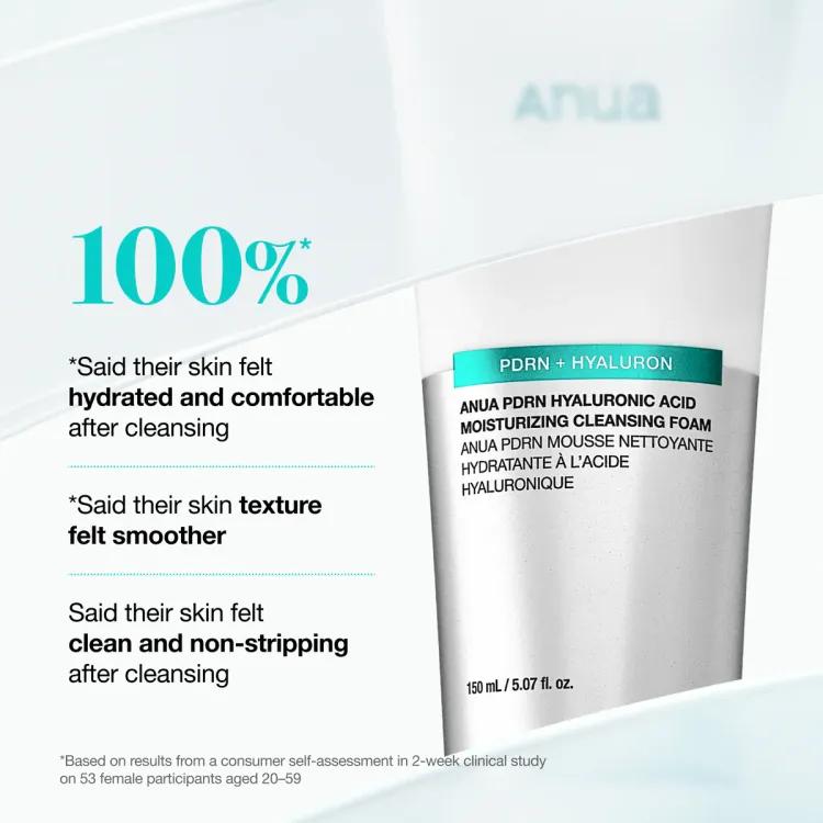 Anua Pdrn Hyaluronic Acid Moisturizing  Cleansing Foam, 150ml