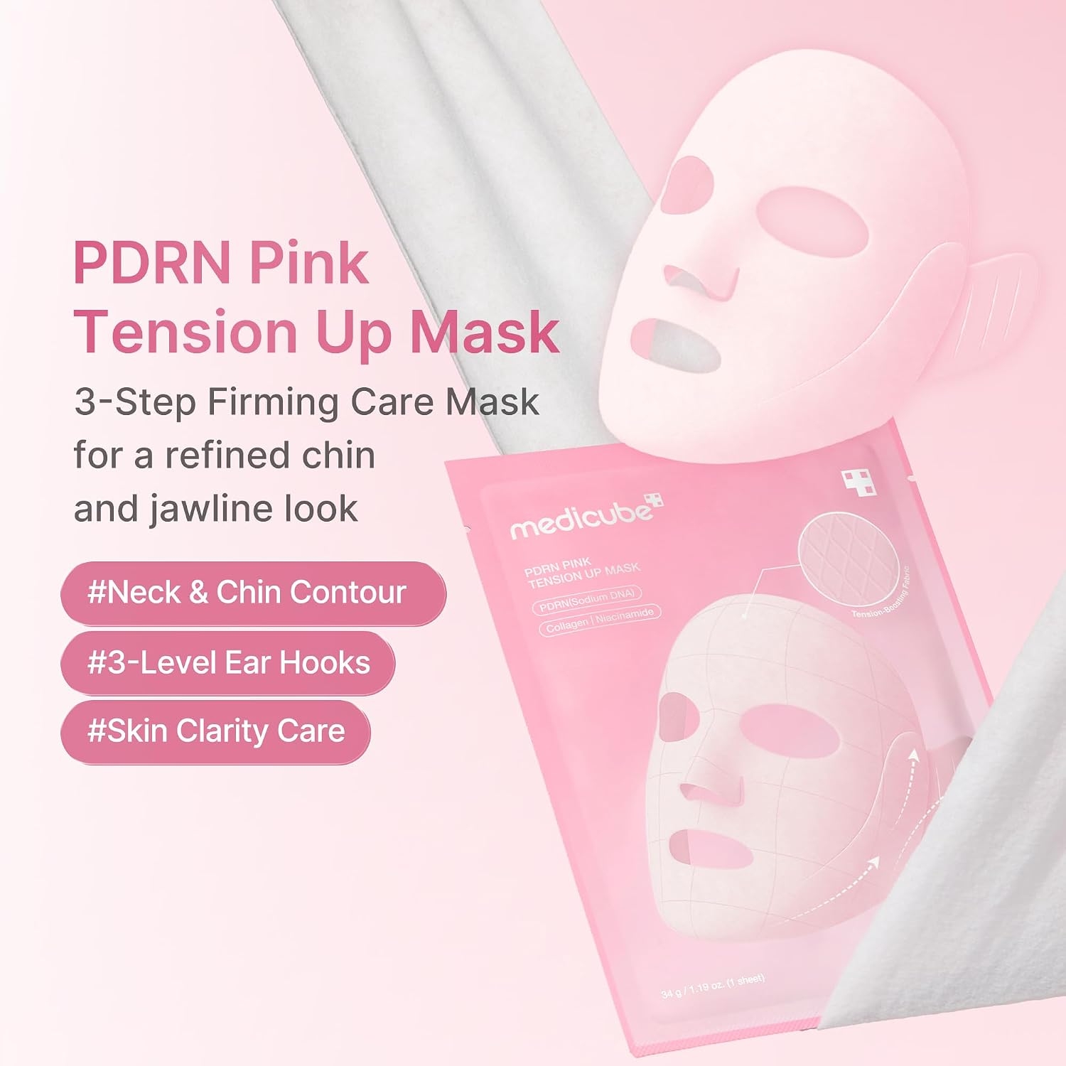 Medicube Pdrn Pink Tension Up Mask Set 34g X 4