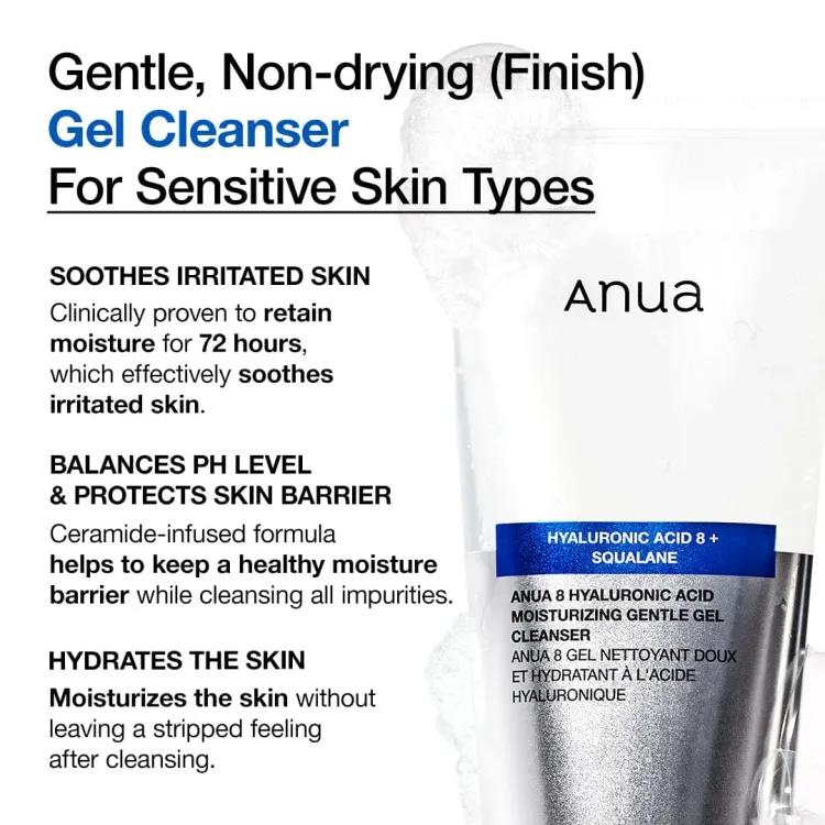 Anua 8 Hyaluronic Acid Moisturizing Gentle Gel Cleanser 150ml