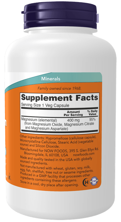Now Foods - Magnesium 400mg, 180caps